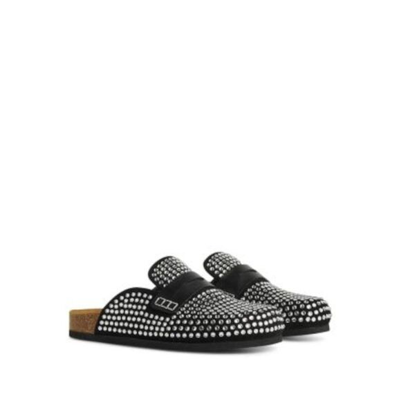 JW ANDERSON Womens Black Contour Footbed Notched Strap Crystal Clogs Shoes 36 - Picture 1 of 3